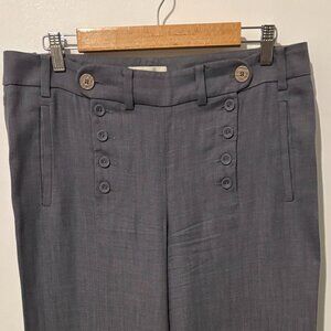 Anthropologie Elevenses Linen Blend Button-Front Sailor Pants - W Size 10